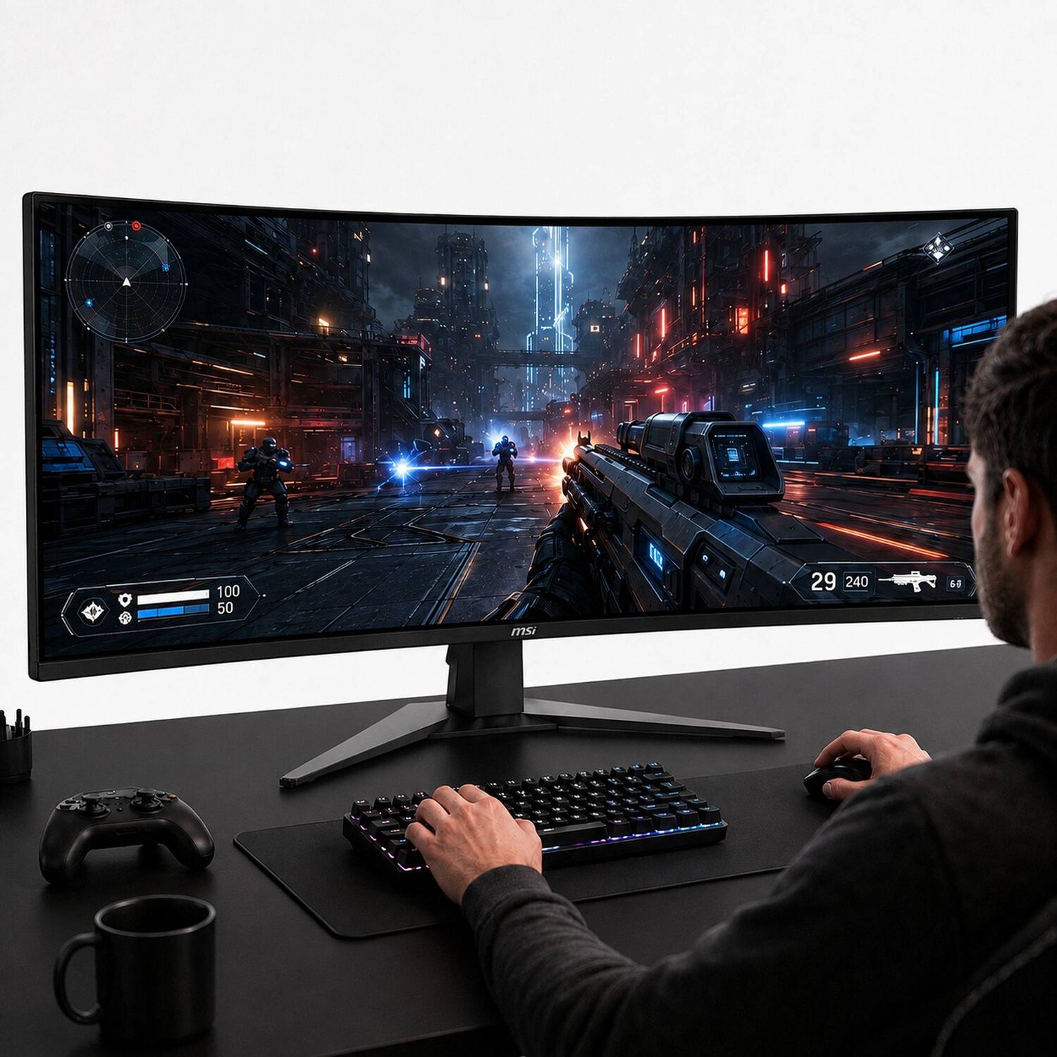 Monitor Gamer Msi 34" Curvo 180hz Ultra Flat 1ms 3440x1440px image number 2.0