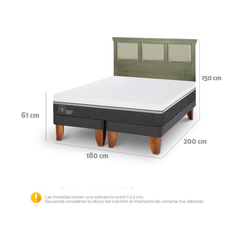 Cama Europea Cic Ortopedic Advance / King / Base Dividida + Respaldo image number 6.0