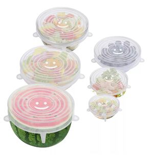 Set 6 Tapas Silicona Extensible Anti Escurrimientos