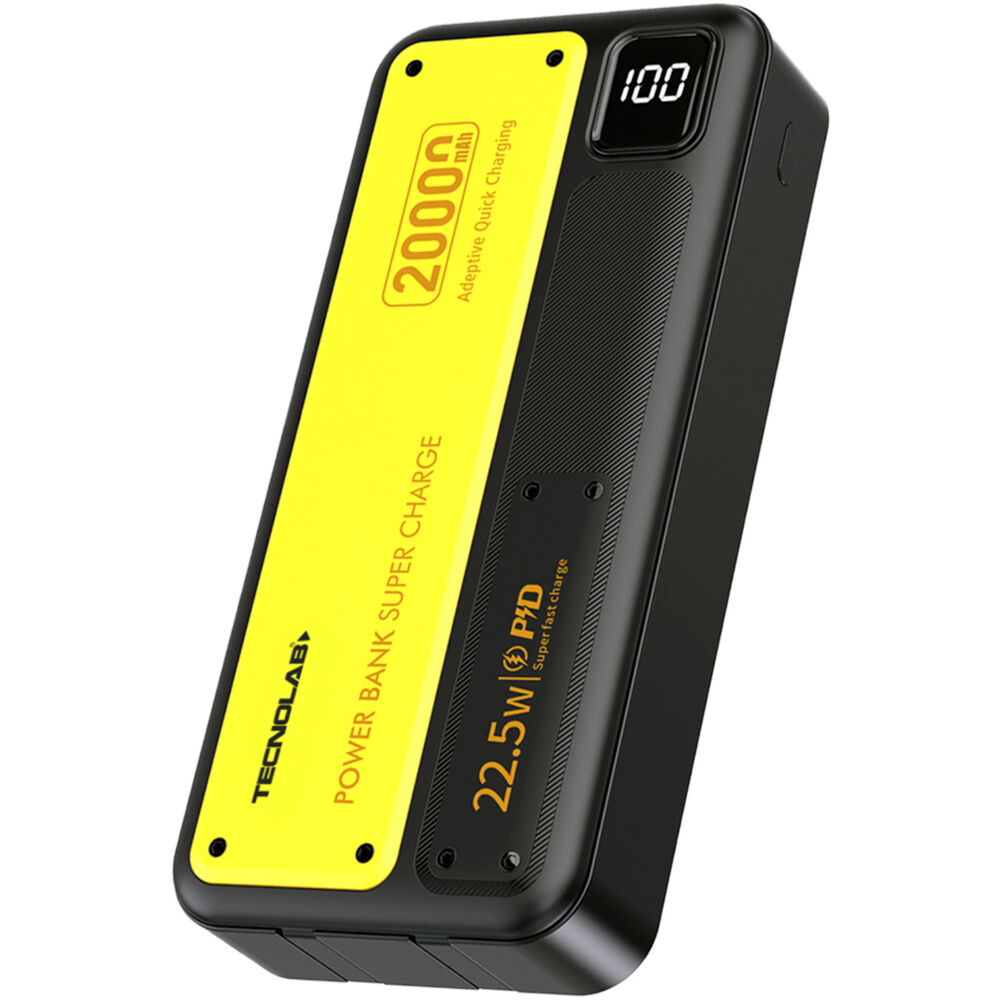 Power Bank 20000mah 22.5w Pantalla Led Negro/amarillo - Ps image number 0.0