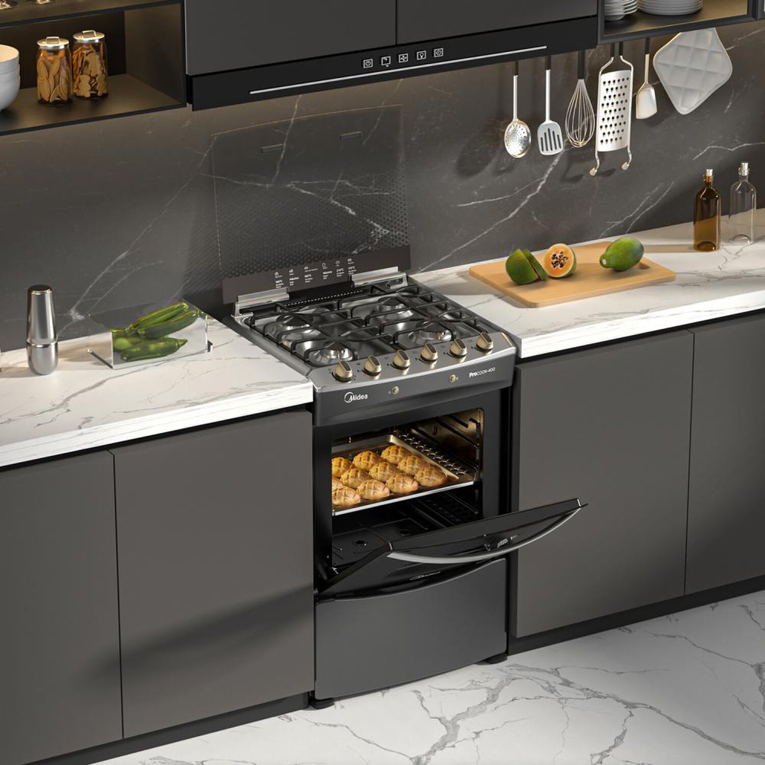 Cocina A Gas Midea MCG-4QPI24NSCG / 4 Quemadores image number 5.0