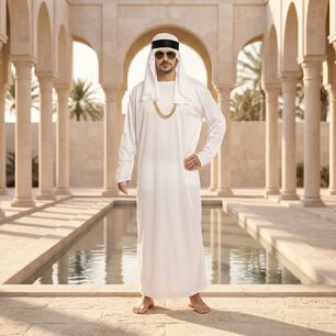 Disfraz Cosplay Jeque Arabe Adulto Halloween Tunica
