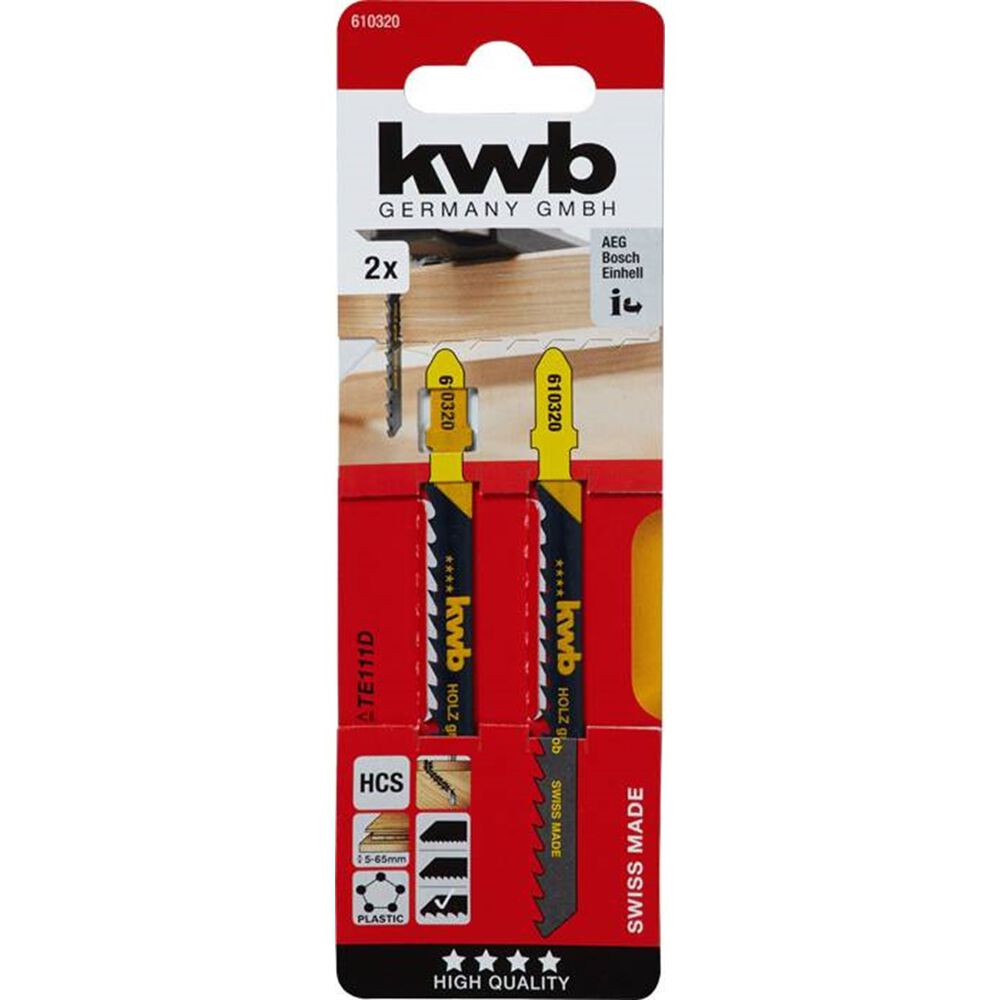 Hojas De Sierra Caladora Para Madera Te111d (diente 4mm) 2un. - Kwb image number 0.0