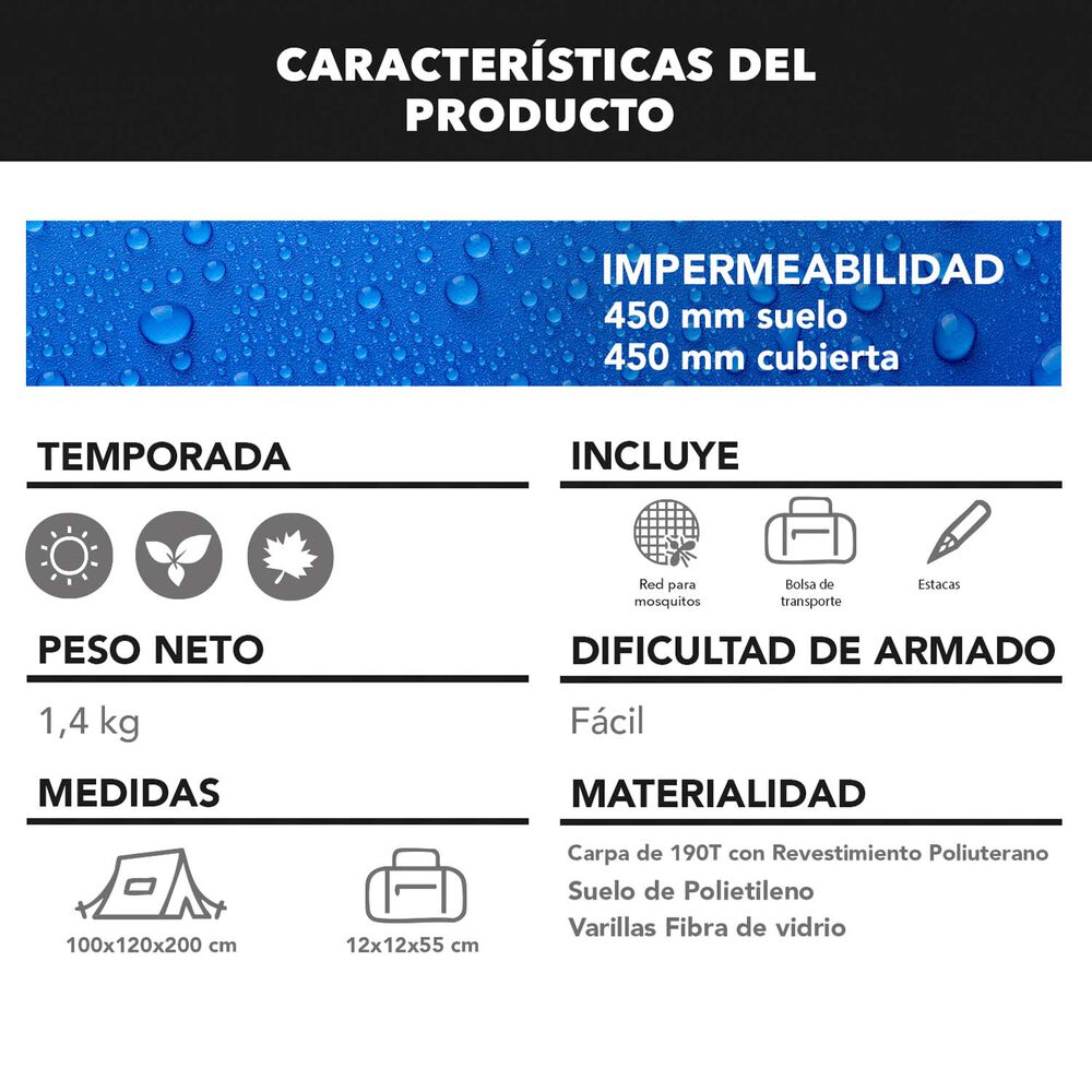 Carpa Gotent 2 Personas image number 4.0