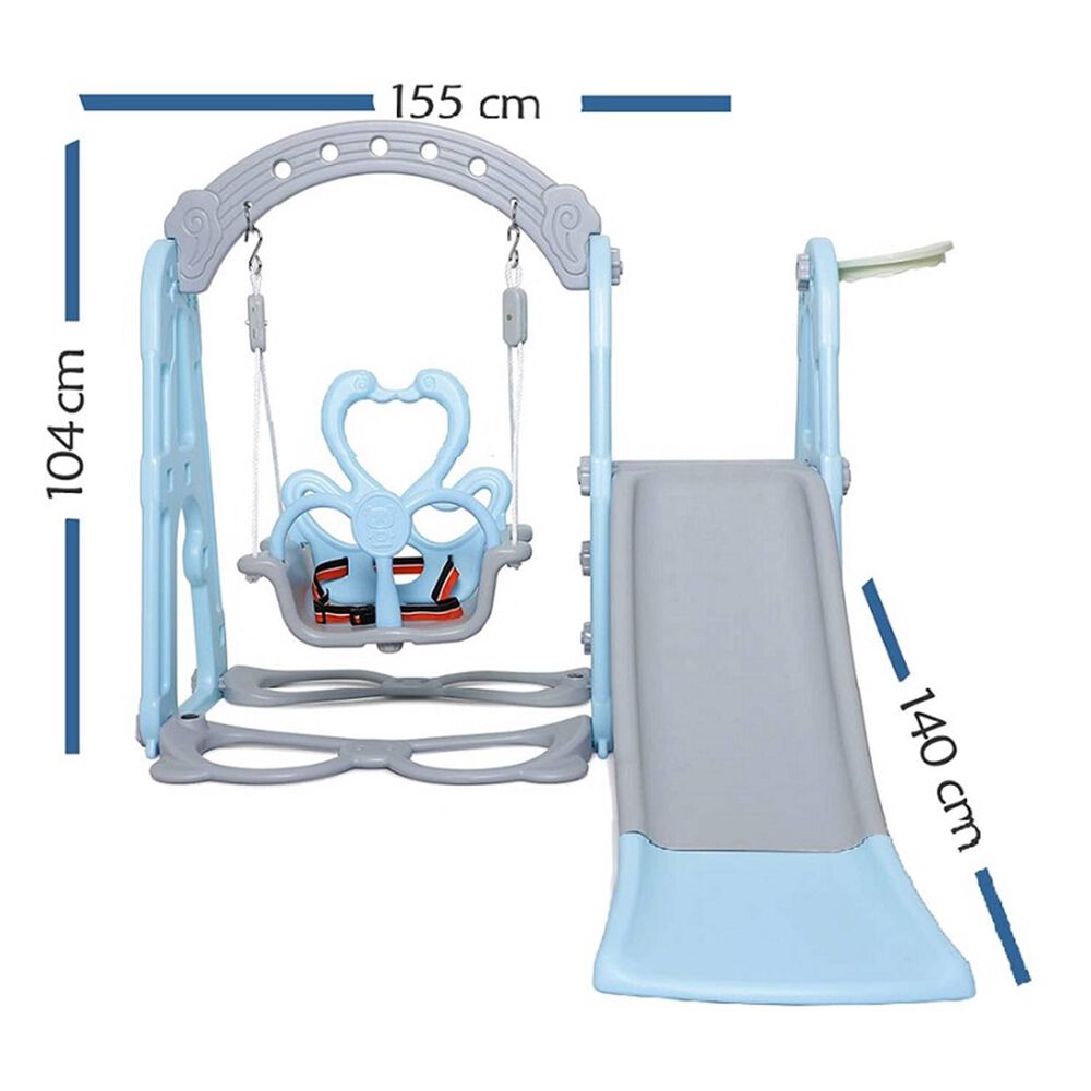 Columpio, Resbal&iacute;n + Aro De B&aacute;squet Celeste image number 2.0