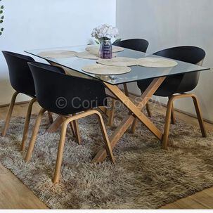 Comedor Medlock 120x80cm + 4 Sillas Cup Negro
