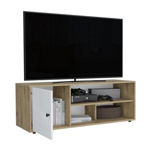 Rack Tv 55" Con 1 Puerta Fm-040c - Café Claro