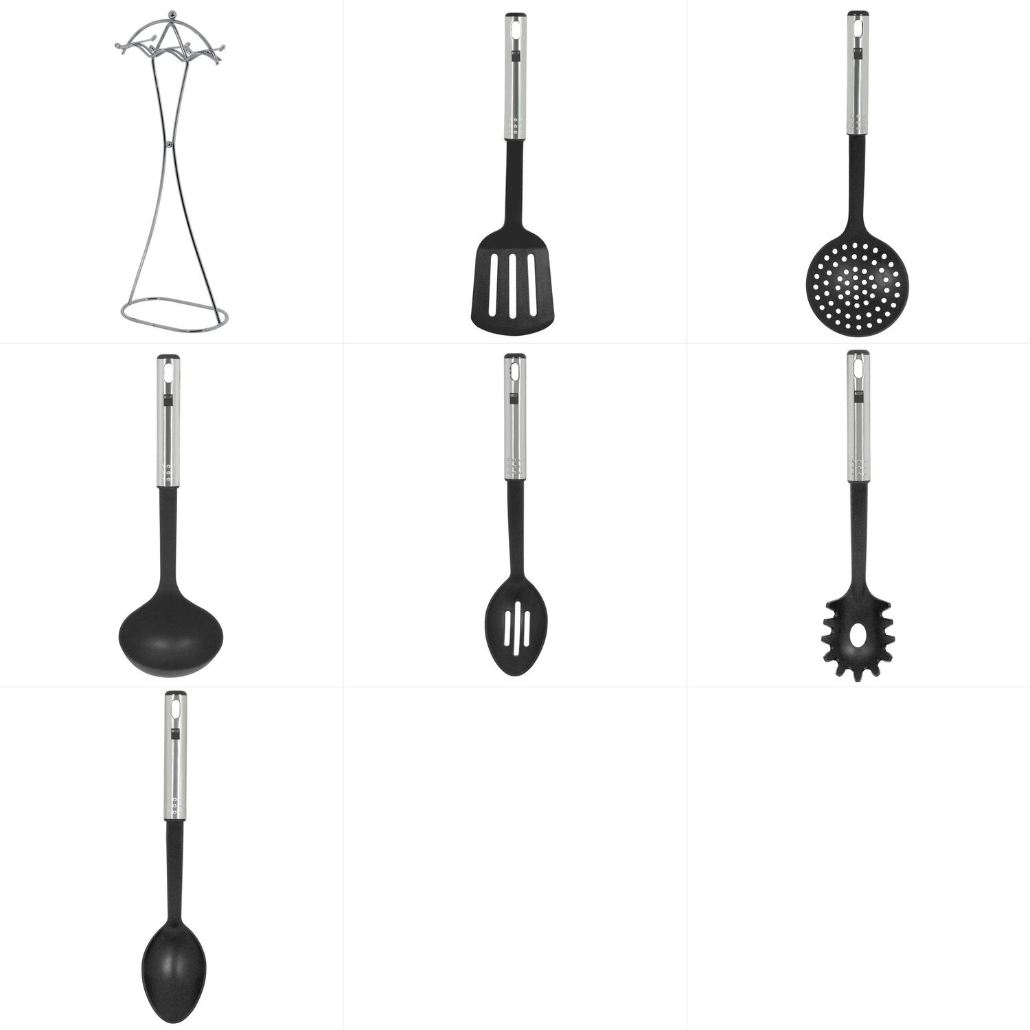 Set De Utensilios De Cocina 7 Piezas Modelo Maid Marca Magefesa Color Negro Y Cromado image number 2.0