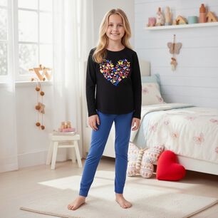 Pijama Ni&ntilde;a Estampado Coraz&oacute;n Mariposas
