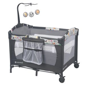Cuna Corral Ez Rest Safari Snuggles Gris