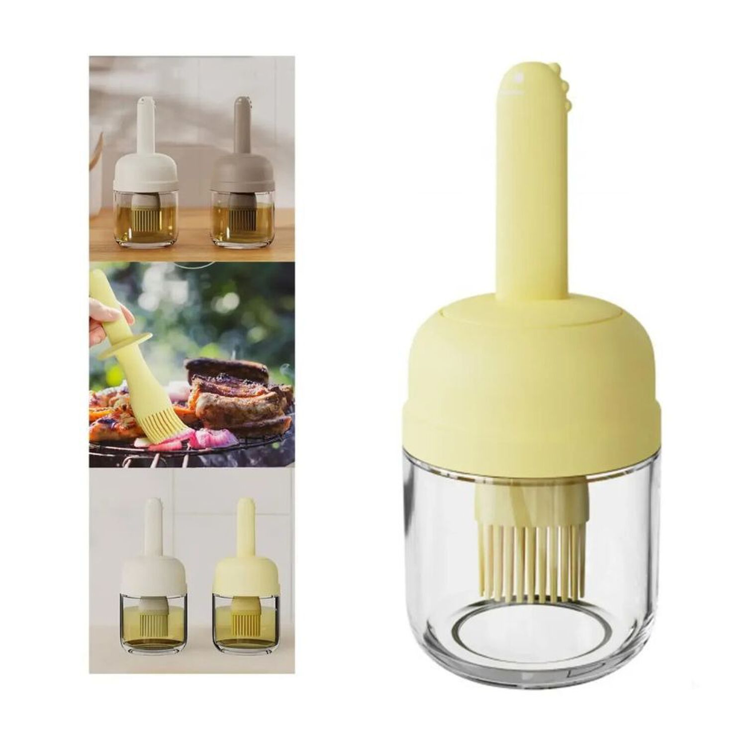 Dispensador De Aceite Vidrio Con Pincel Brocha Silicona Cocina image number 5.0