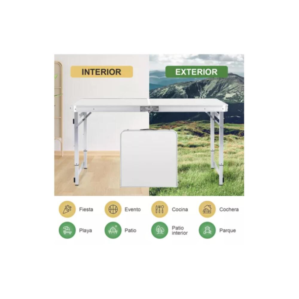 Mesa Plegable Portátil 4 Sillas De Aleación Aluminio Camping image number 14.0