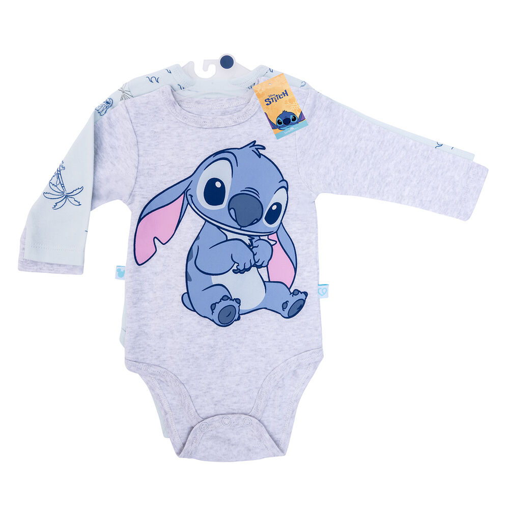 Set X2 Body Manga Larga Stich Unisex 12-18 Meses image number 0.0