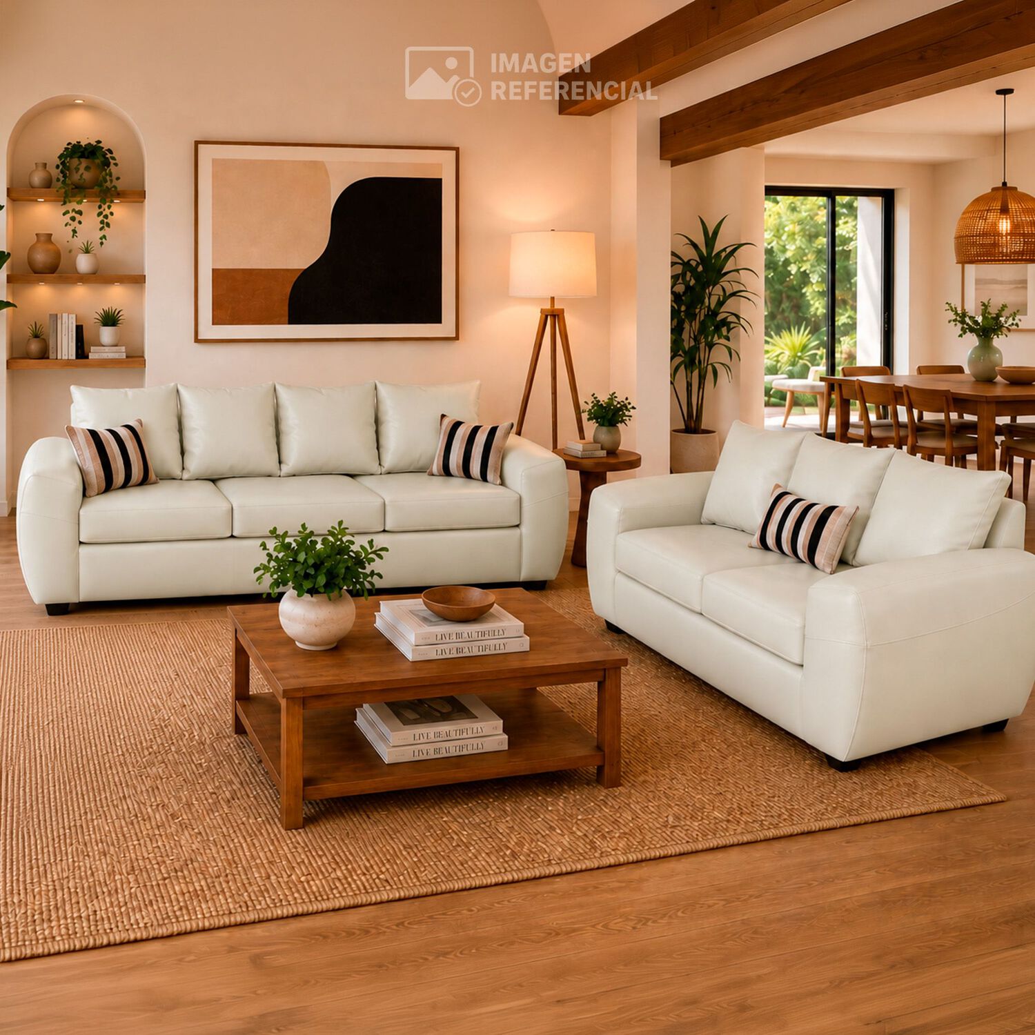 Juego De Living Elegant Detail Houston Pu / 5 Cuerpos image number 0.0