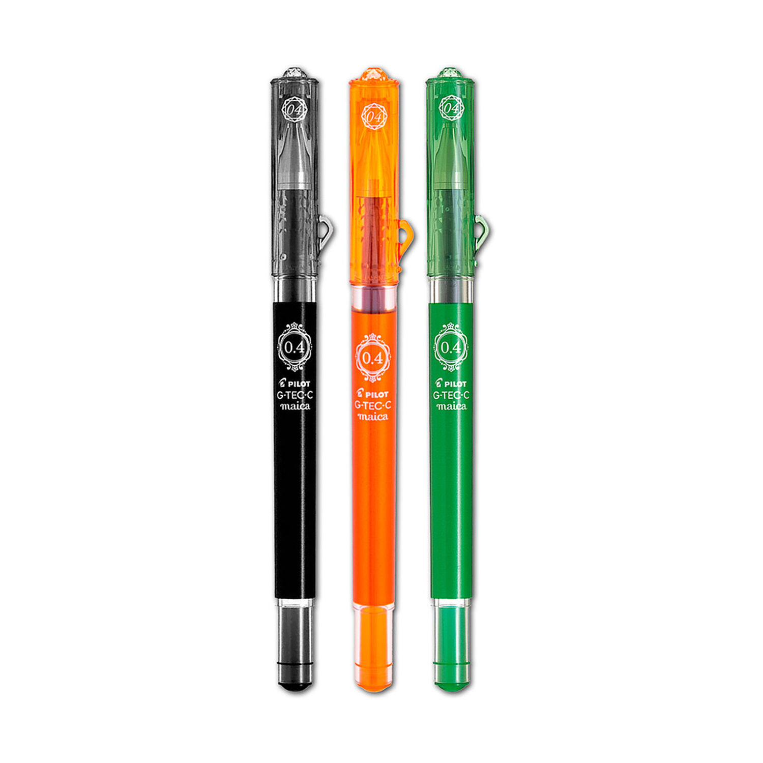 Set 3 Lapiz Gel Pilot Maica 0.4mm Negro, Naranja, Verde image number 0.0