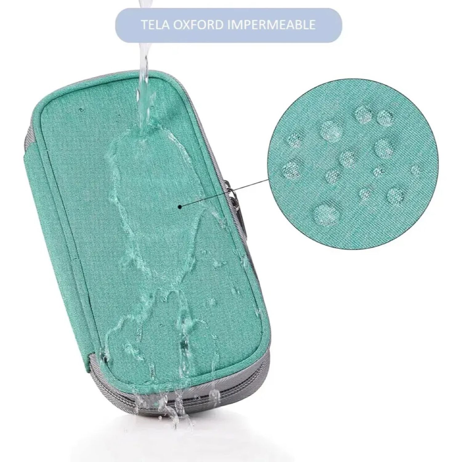 Bolso Estuche Cooler Porta Insulina Para Viaje Refrigerante Tela Verde image number 3.0