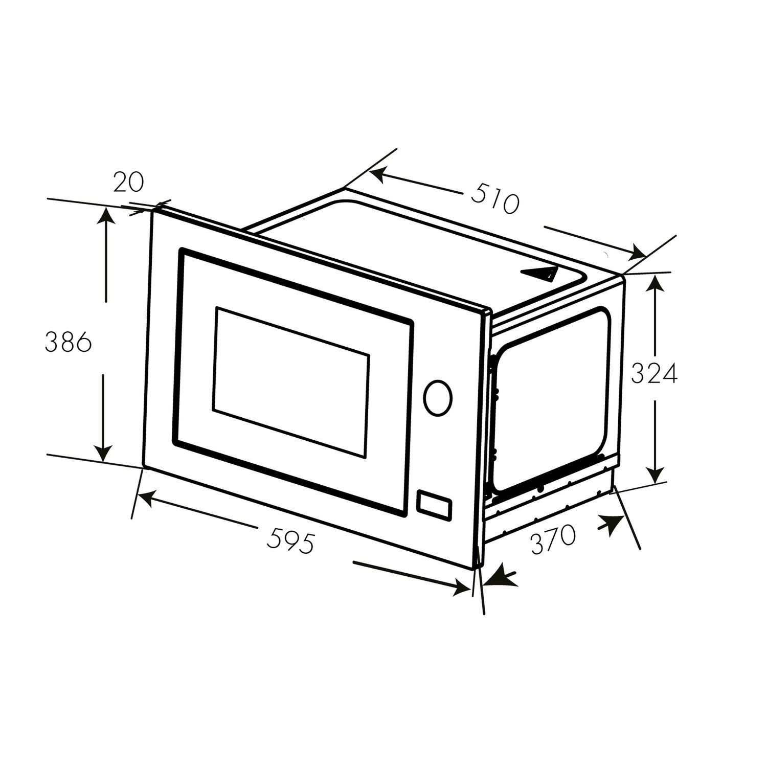 Horno Microondas Empotrable Gr&ouml;ner Black Matte Grill 25l image number 8.0