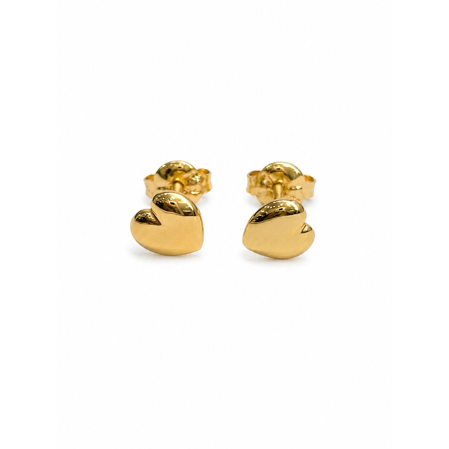 Aros Coraz&oacute;n Oro 18k 7mm No3 Atornillados 1gr Mujer Dorado image number 2.0