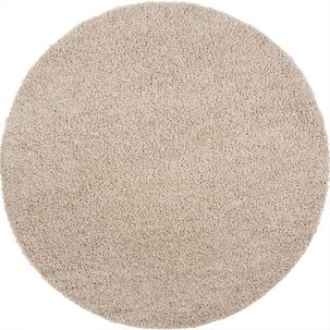 Alfombra Shaggy De Polipropileno Redonda 190cm Barcelona - Beige