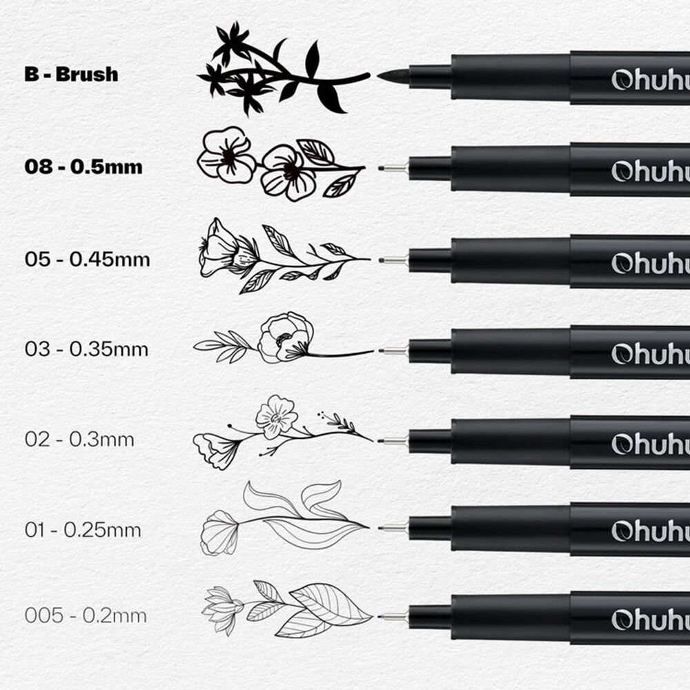 Ohuhu Hana Highway Fineliner Bolígrafos De Dibujo De 18 image number 4.0