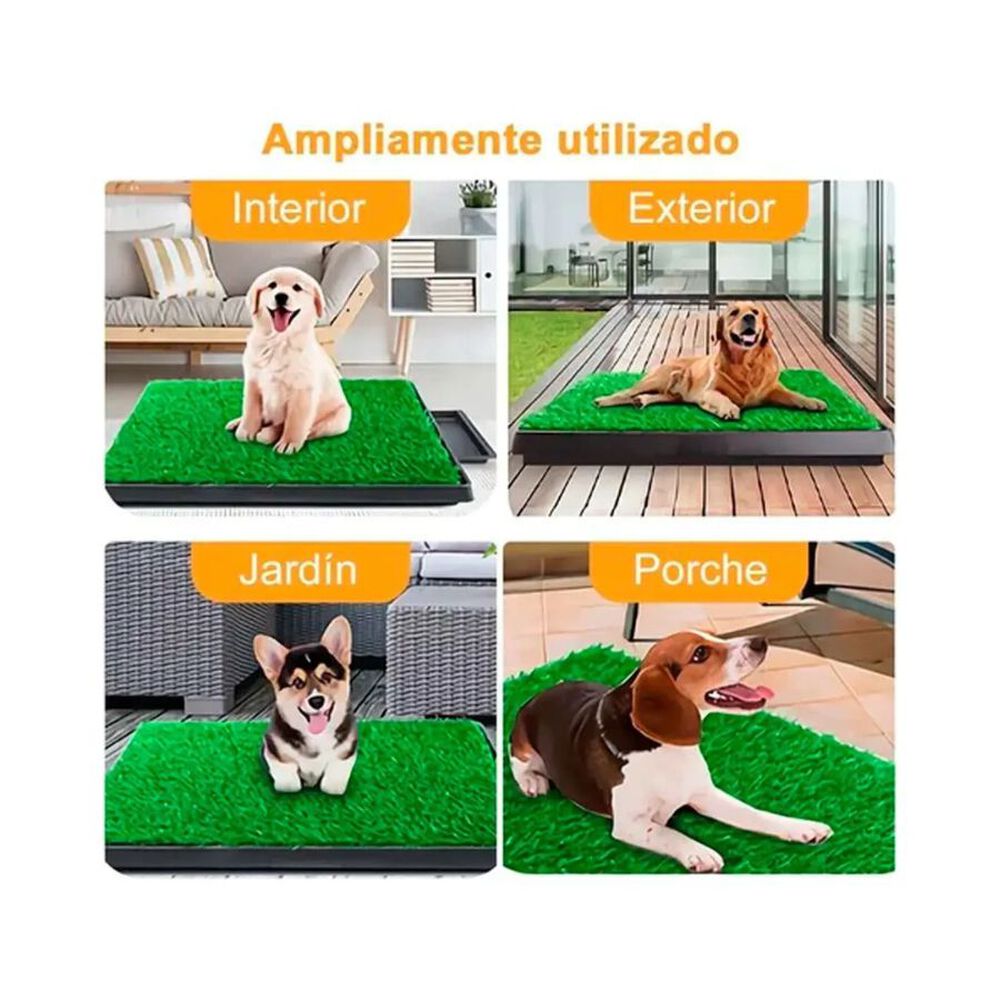 Ba&ntilde;o Ecol&oacute;gico Para Perro C&eacute;sped Sint&eacute;tico Con Bandeja 60x50 Talla M image number 4.0