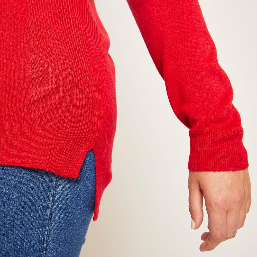 Sweater Tejido Aplicación Hombros Cuello Redondo Mujer Geeps image number 4.0