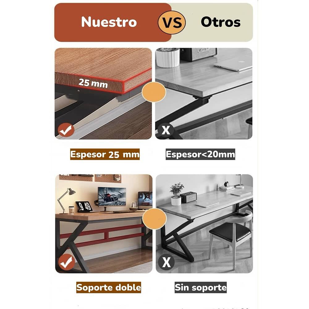 Escritorio De Madera Dise&ntilde;o K Snow 140cm Lubabycas image number 3.0