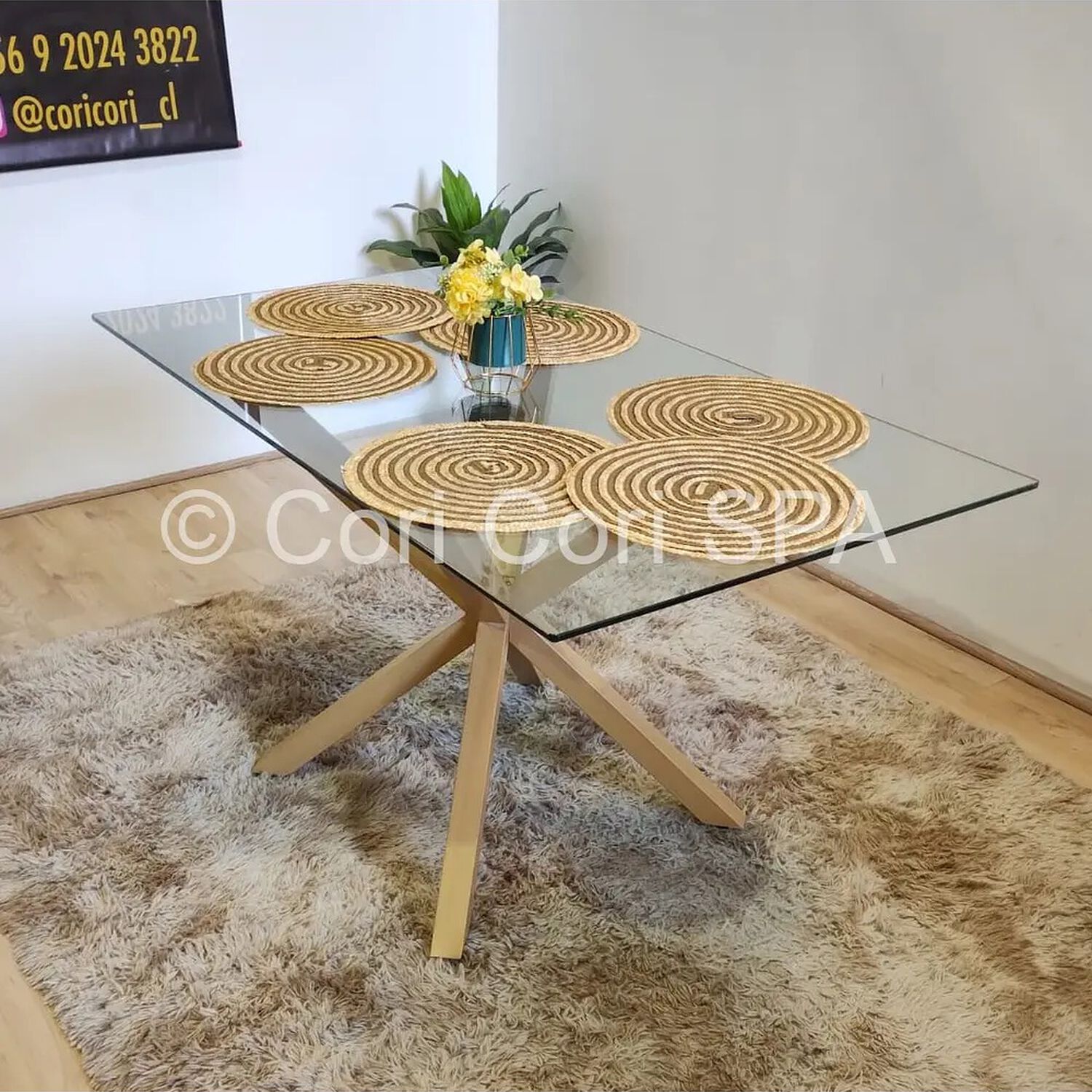 Juego De Comedor Madrid 140x80cms + 4 Sillas Mariposa Ecocuero Wood Cafe image number 1.0