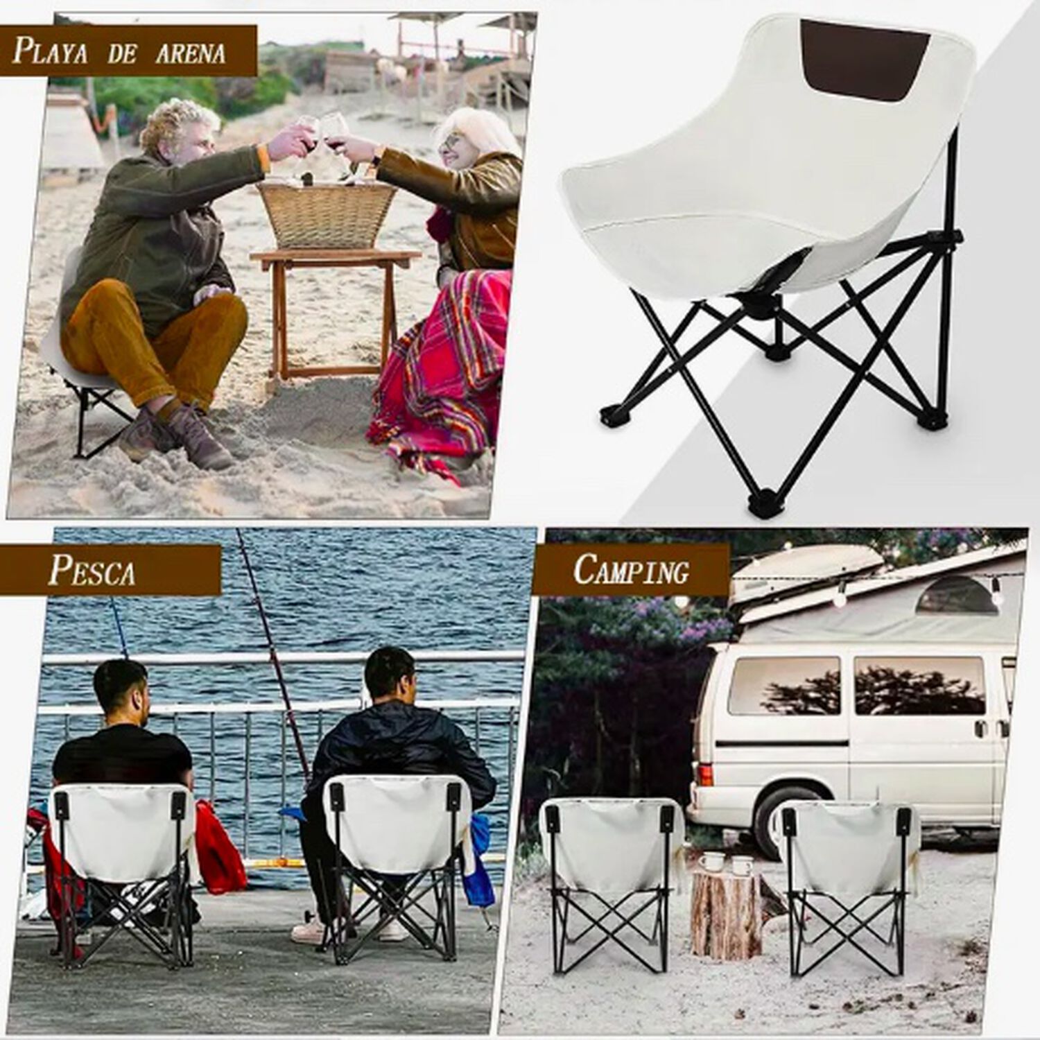 Silla Plegable Camping Beige image number 3.0