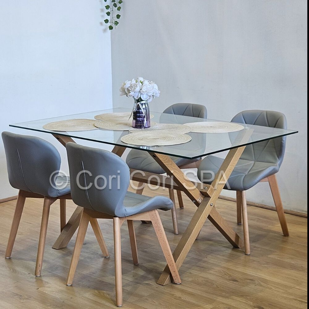 Comedor Medlock 140x90cms + 4 Sillas Mariposa Ecocuero Wood image number 1.0