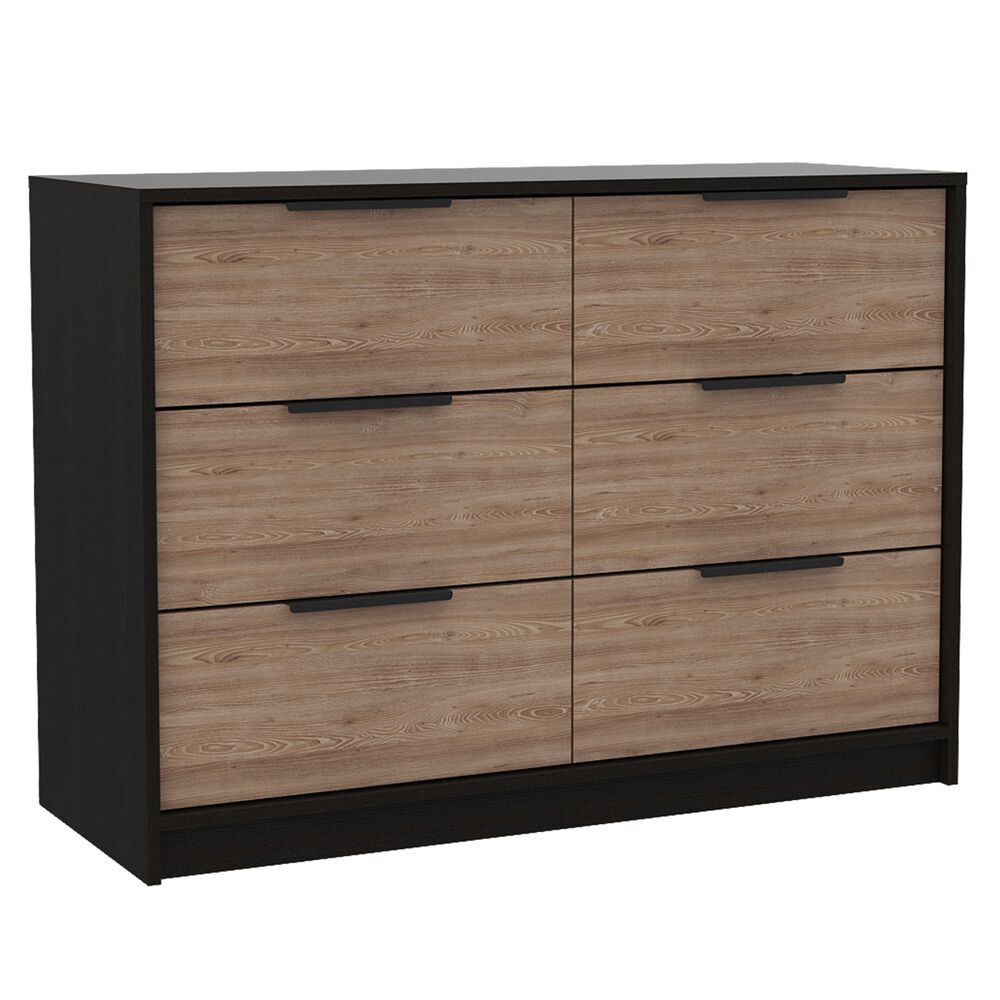 Comoda 4 Cajones 2 Puertas Fm-003n - Negro Y Cafe Claro image number 0.0