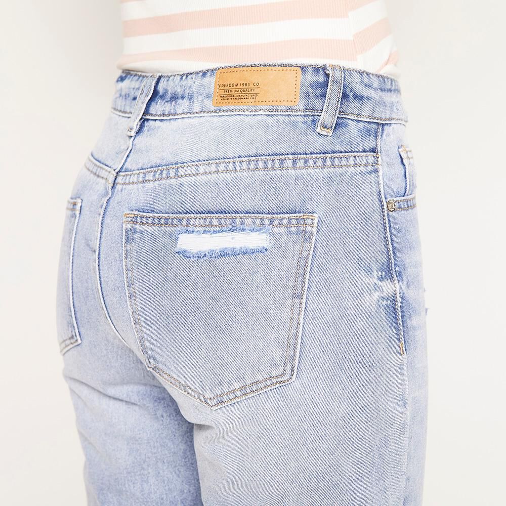 Jeans Roturas Tiro Alto Mom Mujer Freedom image number 4.0