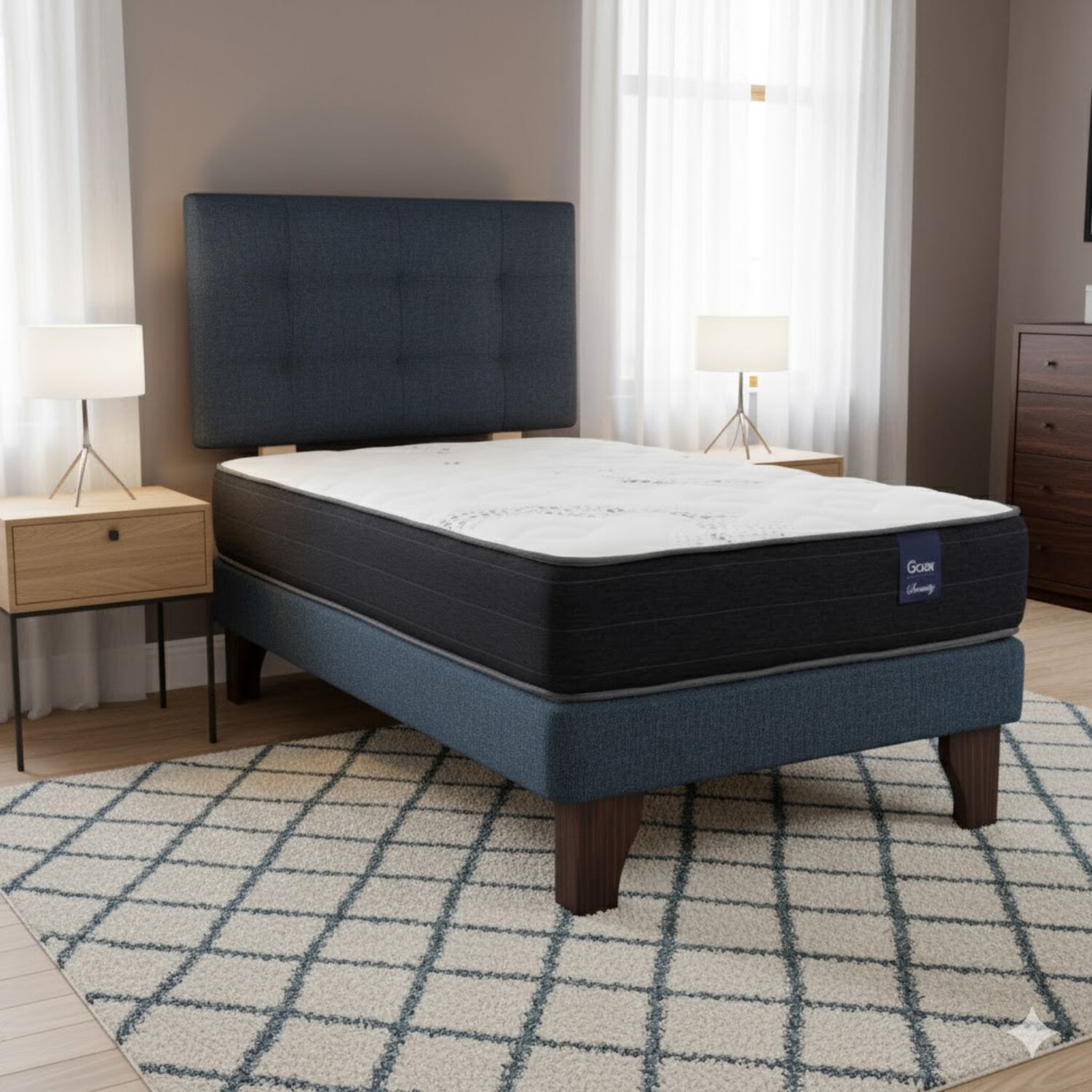 Cama Europea 1.5 Plaza 190 Respaldo Ginebra image number 0.0