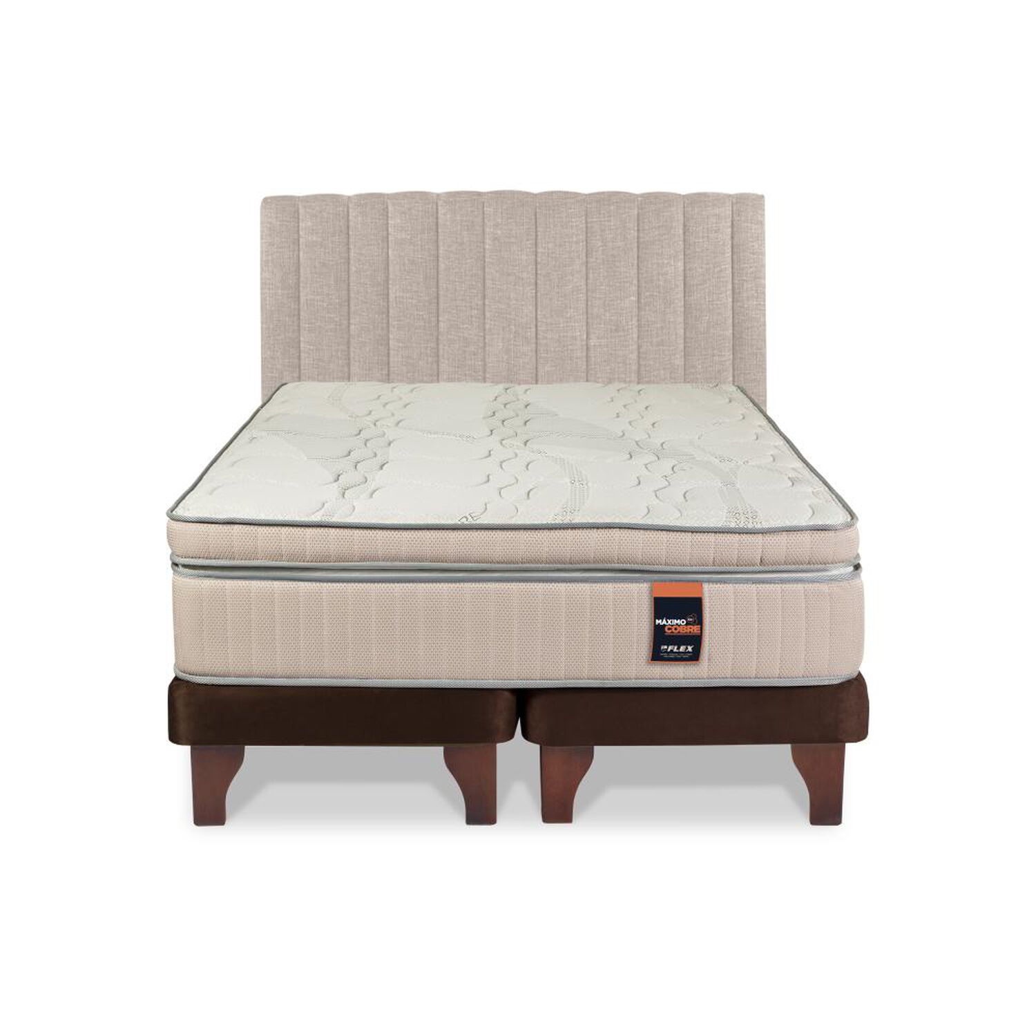 Cama Europea Flex Maximo Cobre / 2 Plazas / Base Dividida + Set De Maderas image number 1.0