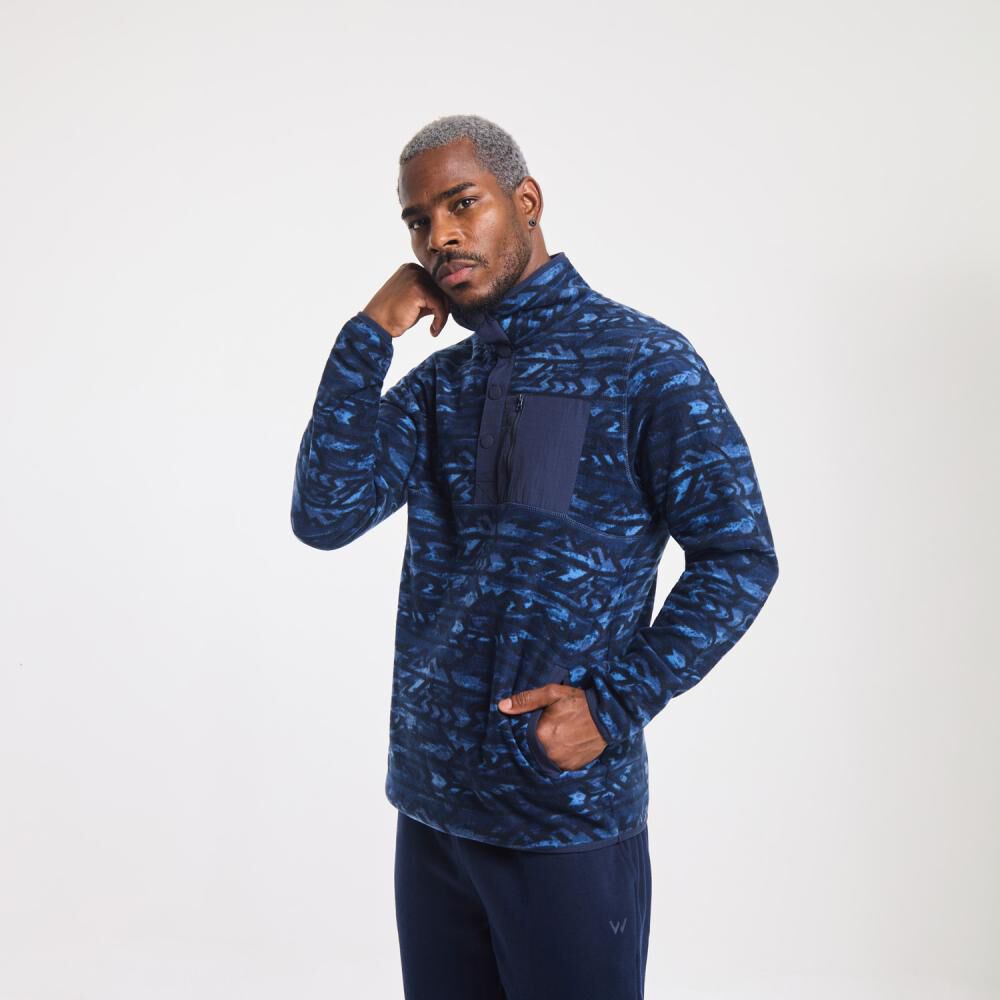 Poler&oacute;n Deportivo Rayas Regular Cuello Redondo Hombre Wetland image number 2.0