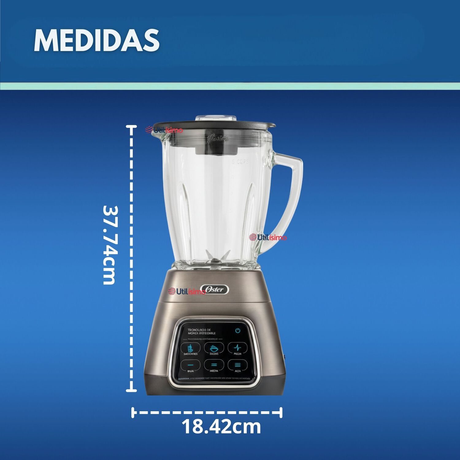 Licuadora Oster Programas Autom&aacute;ticos Tecnolog&iacute;a Reversible,t&aacute;ctil Y Vaso Blend-n-go Blstpyg1312xbg image number 1.0