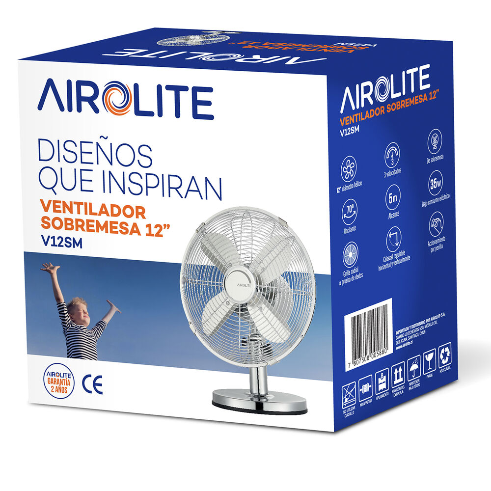 Ventilador Sobremesa 12 V12sm Metal Airolite image number 2.0