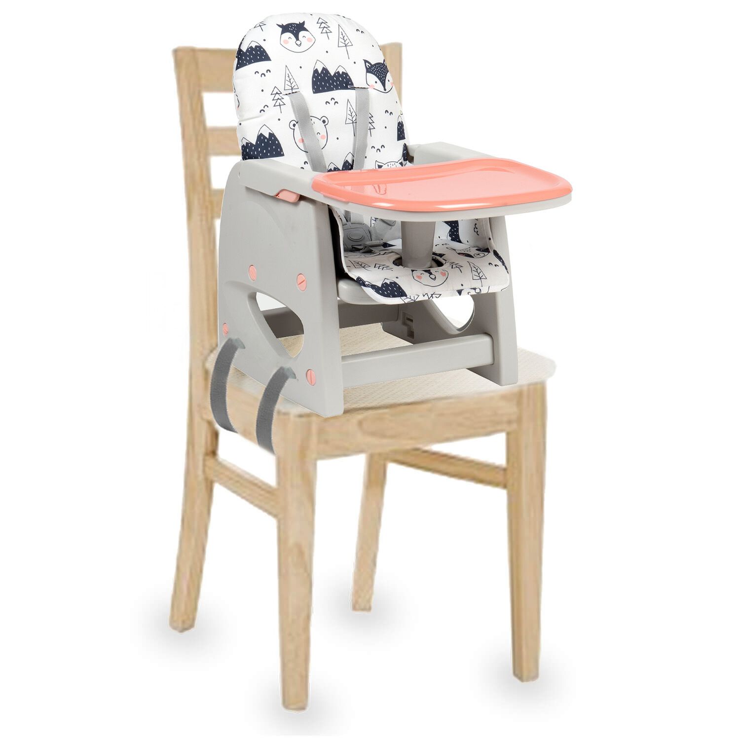 Silla De Comer Escritorio Foodzy 4-in-1 Rosado image number 1.0