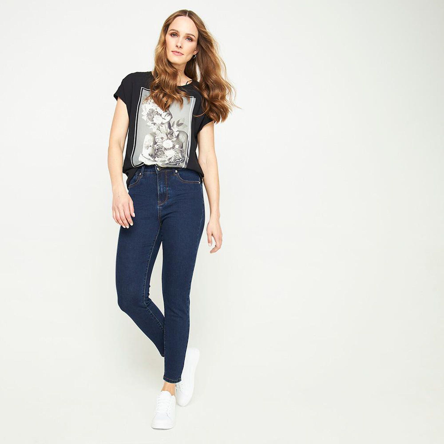 Jeans Tiro Medio Skinny Push Up Mujer Kimera image number 5.0