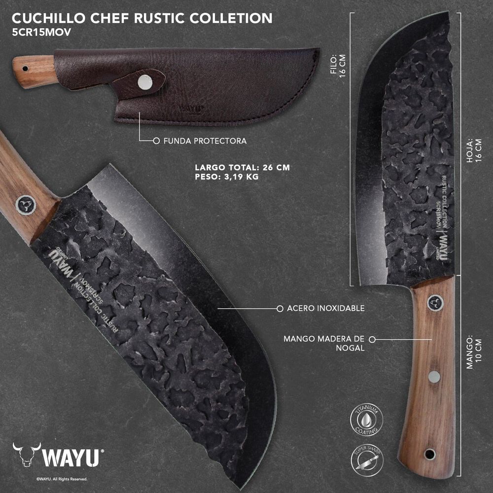 Cuchillo Chef Con Funda Rustic Colecction Wayu image number 0.0