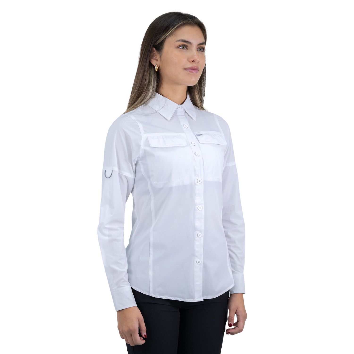 Camisa Hw Antakari Spandex Blanca Mujer image number 3.0