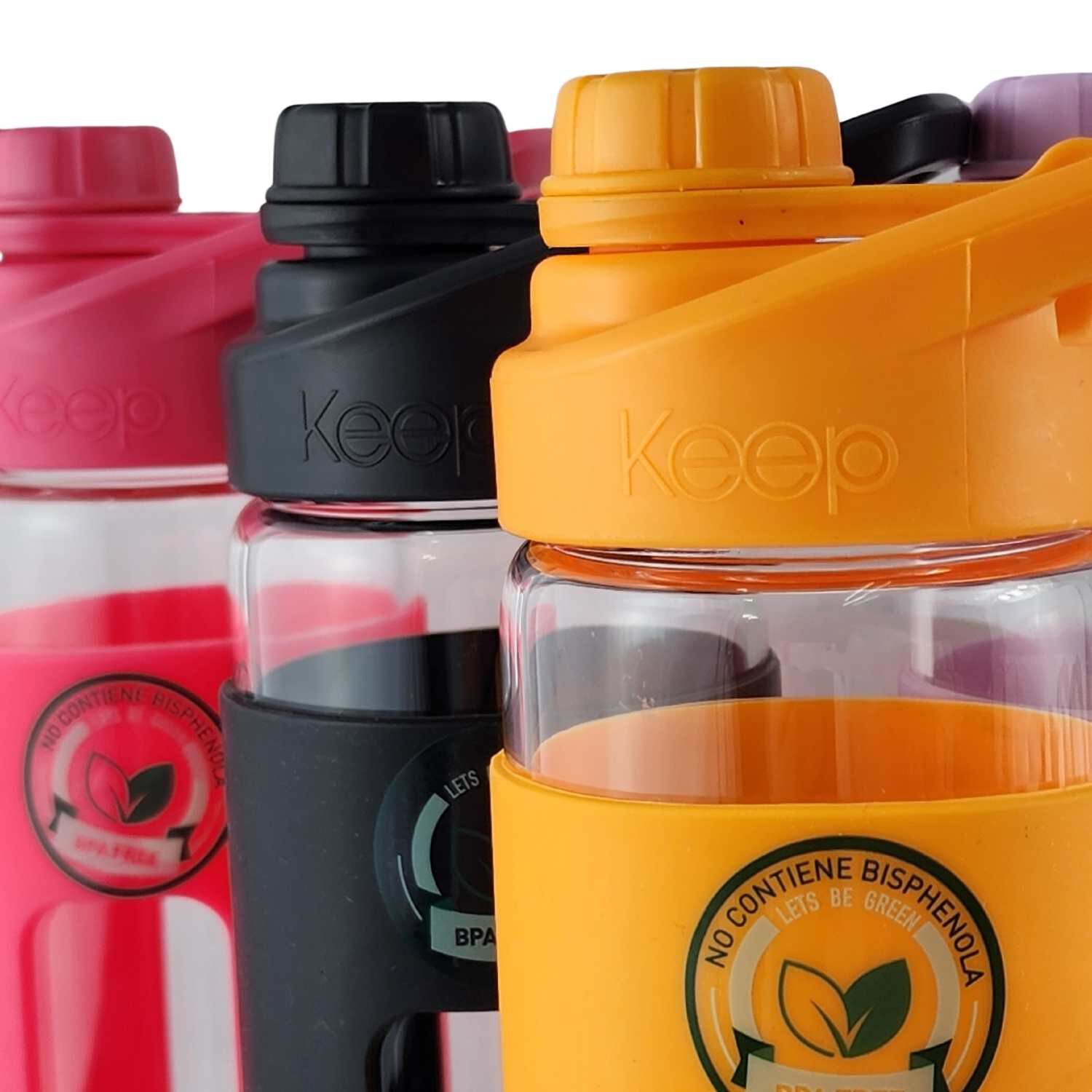 Botella Keep 470ml Vidrio Protector Agua Deportes Outdoor Naranja image number 7.0