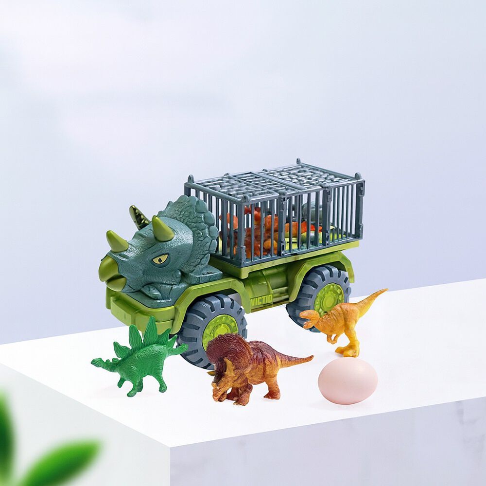 Cami&oacute;n Transporte Dinosaurios Triceratops Rex Juguete Ni&ntilde;os image number 4.0