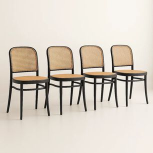 Pack De 4 Sillas Lombard&iacute;a De Polipropileno - Negra
