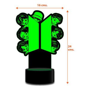 Lámpara 3d Bts Bts21 Control Remoto Estoykuku Modelo B