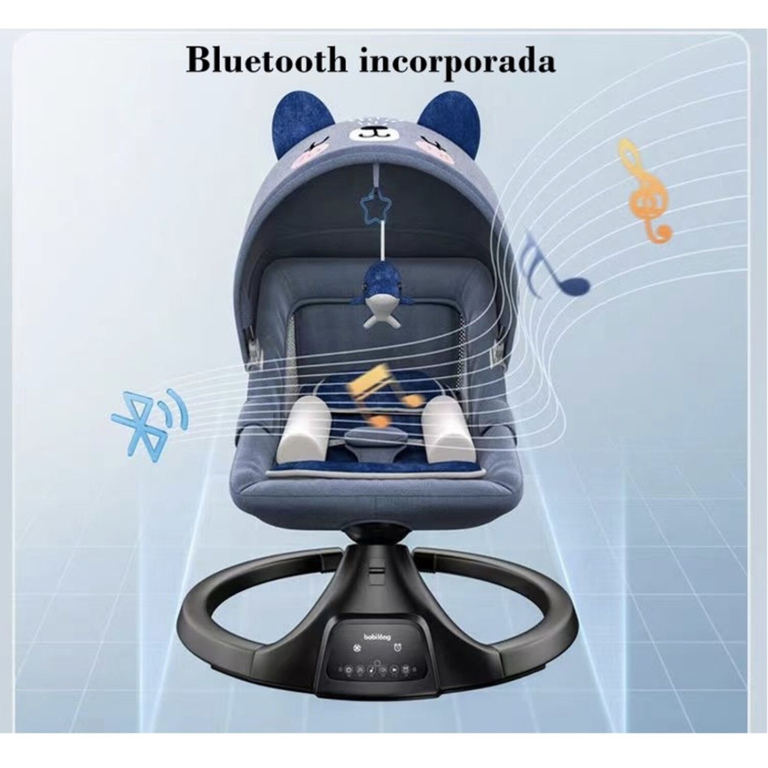 Mecedora El&eacute;ctrica Reclinable Bluetooth Lubabycas Osito image number 3.0