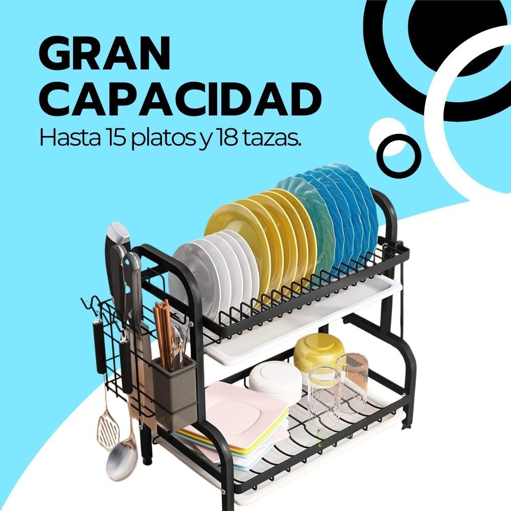 Secador Escurridor De Loza Platos 2 Niveles image number 7.0