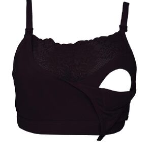 Sostén De Lactancia Absorbente - Semi Encaje Negro 2rios