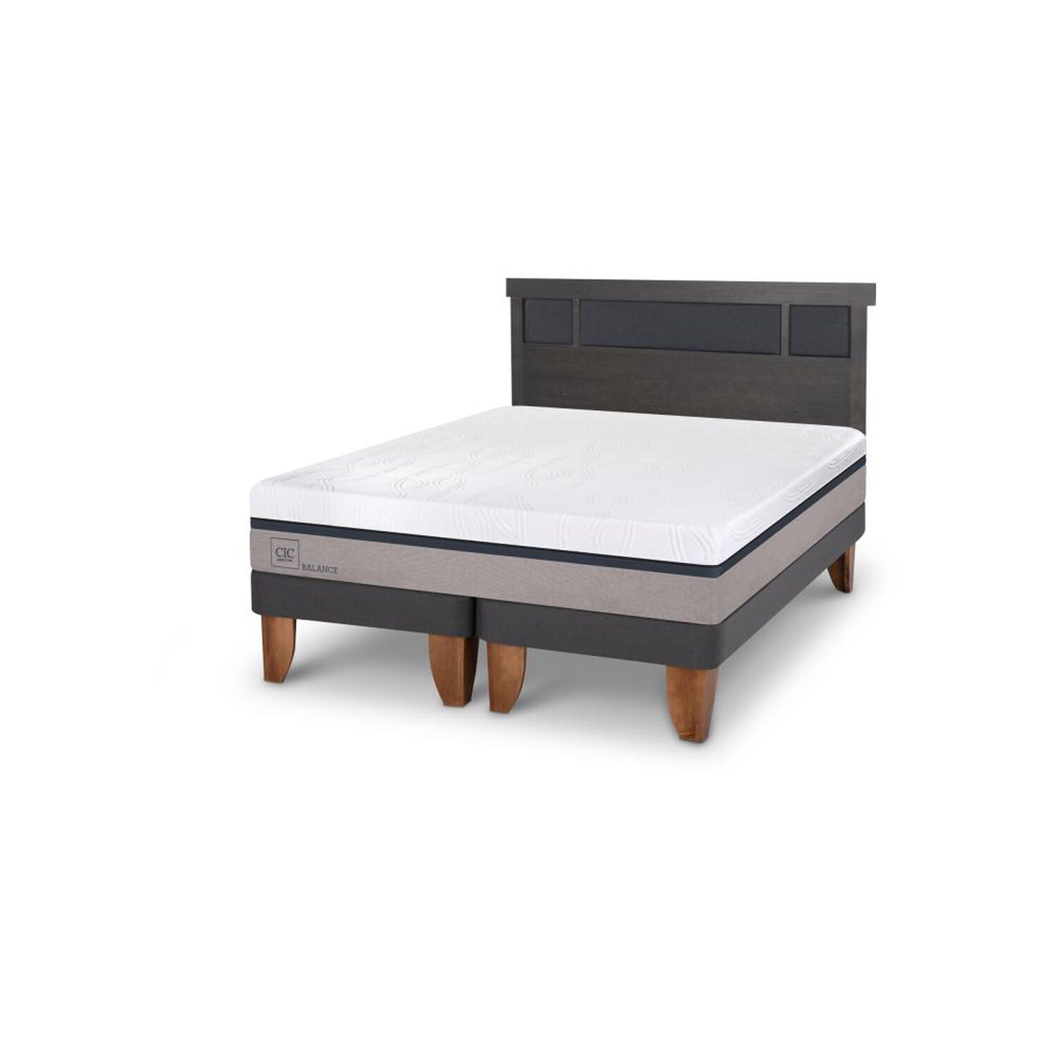 Cama Europea Cic Balance / King / Base Dividida + Respaldo image number 1.0