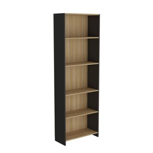 Mueble Biblioteca Con 5 Repisas 180,6x63x26,6 Cm Caf&eacute; Claro Y Negro